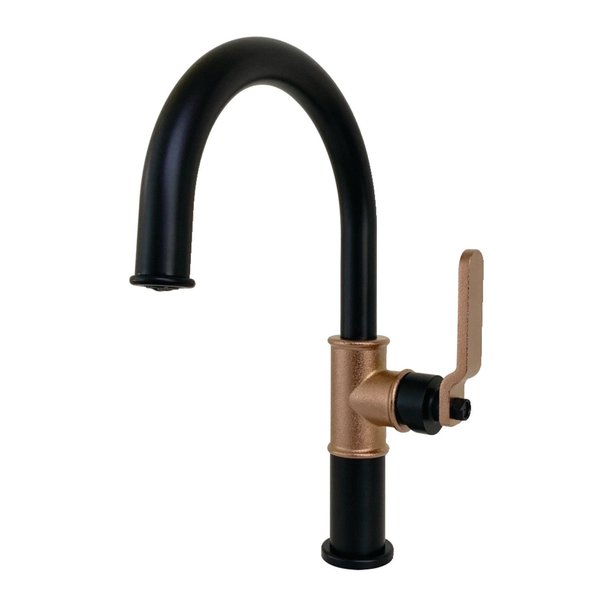 Kingston Brass Eagan Single-Handle Bathroom Faucet W/ Push Pop-Up, Black/Rose Gold KS2237KL